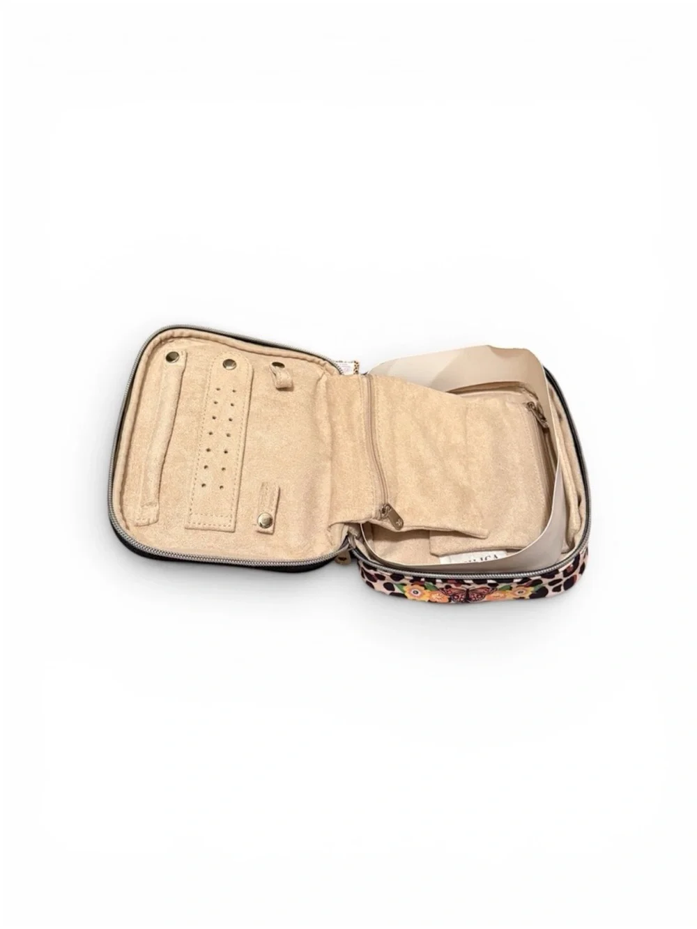 Brighton Garden Spots Floral & Leopard Jewelry Case/NWT